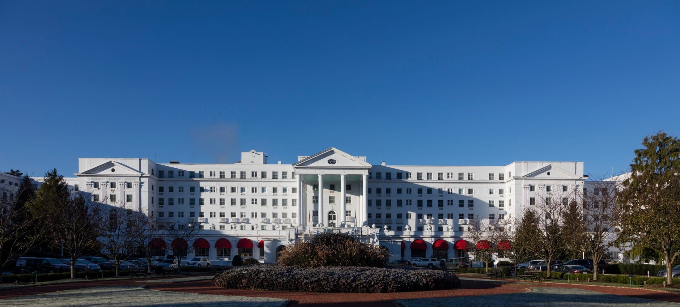Panoramic view of The Greenbrier resort hotel, White Sulphur Springs, West Virginia