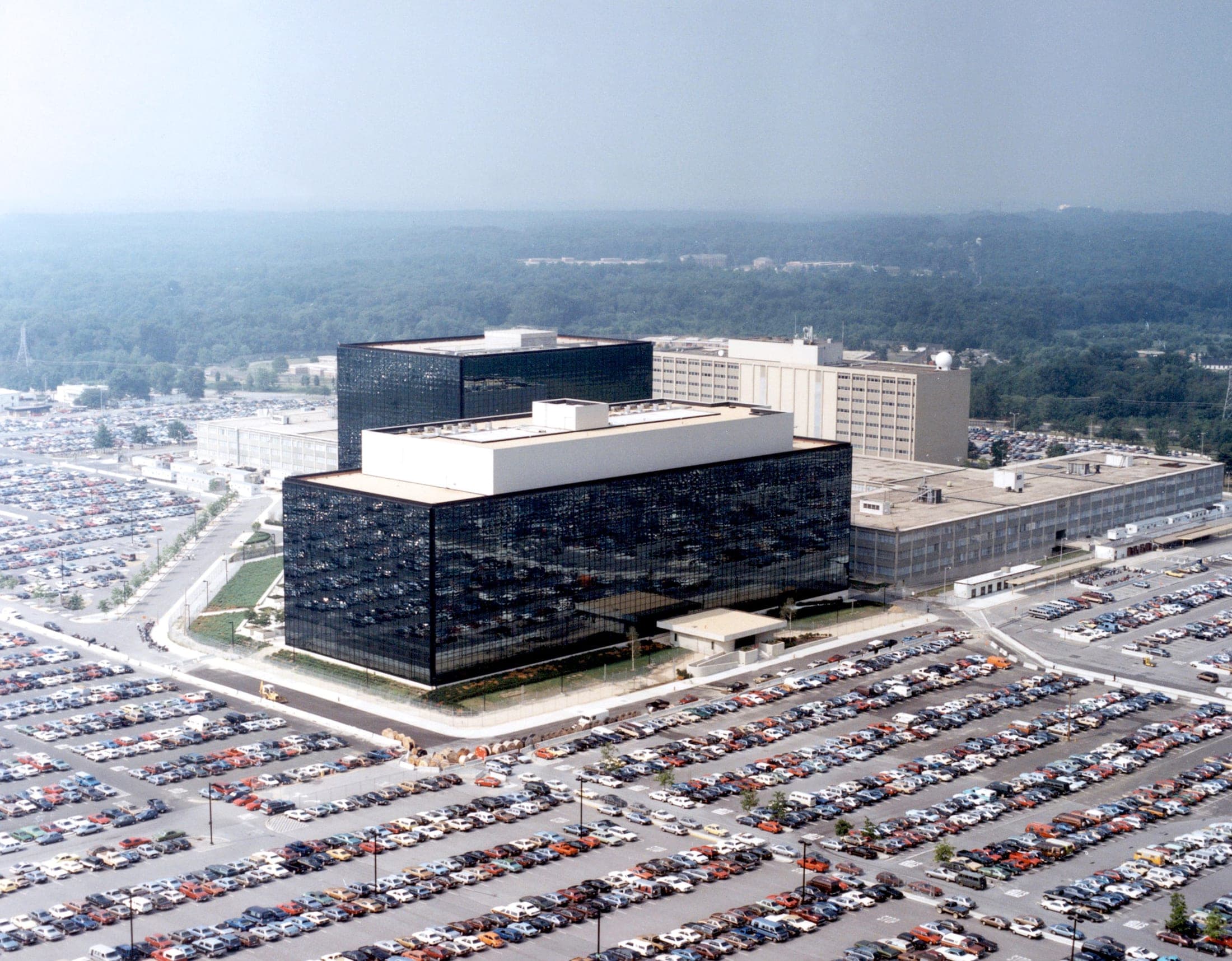 Aerial view of National Security Agency headquarters, Fort George G. Meade, Maryland