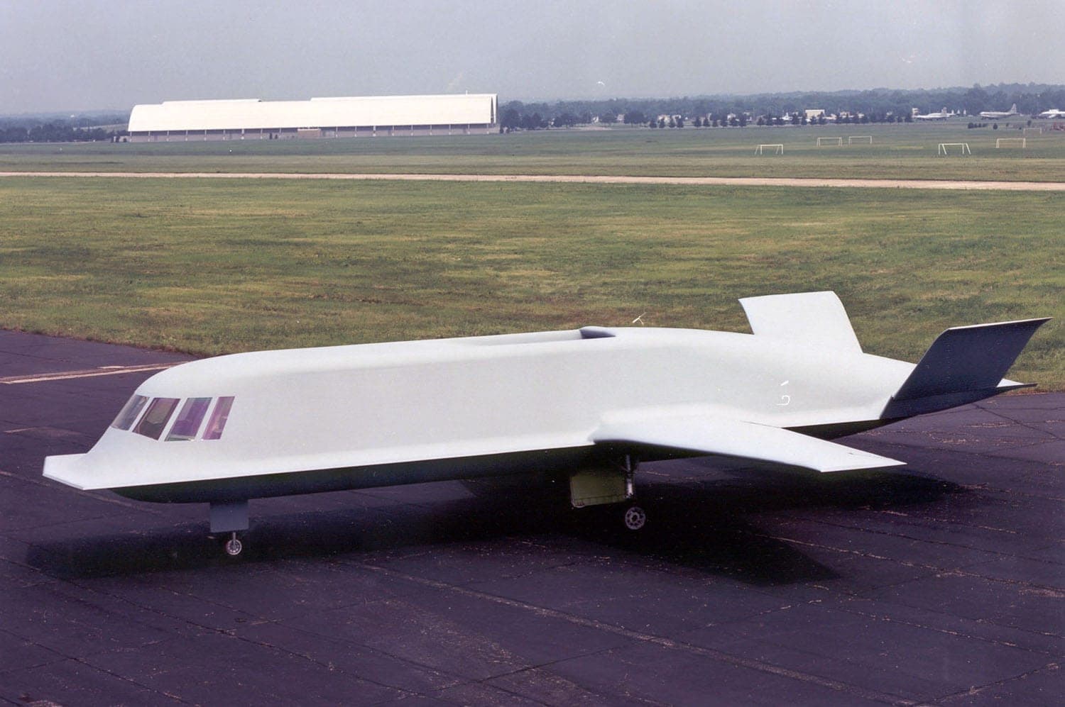 Northrop Tacit Blue 'Whale' on the ramp at Wright-Patterson AFB for the National Museum of the U.S. Air Force
